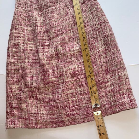 Talbots Pink Tweed Sheath Dress Women’s Size 4 Sleeveless Classic Workwear - Picture 12 of 15